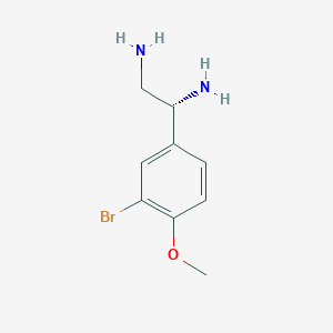 molecular formula C9H13BrN2O B15233664 (1R)-1-(3-Bromo-4-methoxyphenyl)ethane-1,2-diamine 