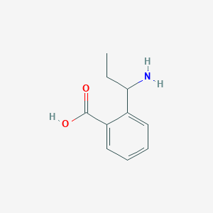 molecular formula C10H13NO2 B15233688 2-(1-Aminopropyl)benzoicacid 