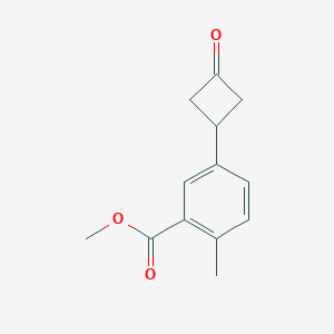 molecular formula C13H14O3 B15233708 Methyl 2-methyl-5-(3-oxocyclobutyl)benzoate 