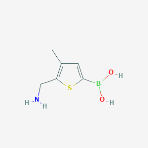 molecular formula C6H10BNO2S B15233738 (5-(Aminomethyl)-4-methylthiophen-2-yl)boronicacid 