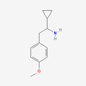 molecular formula C12H17NO B15233799 1-Cyclopropyl-2-(4-methoxyphenyl)ethan-1-amine 