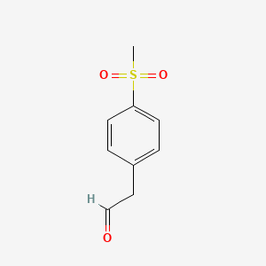 molecular formula C9H10O3S B1523385 苯乙醛，4-(甲磺酰基)- CAS No. 433229-45-9