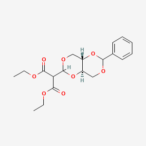 molecular formula C19H24O8 B15233885 Diethyl 2-((4AS,8AR)-6-phenyltetrahydro-[1,3]dioxino[5,4-D][1,3]dioxin-2-YL)malonate 