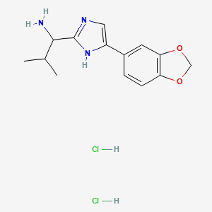 B1523392 1-[4-(2H-1,3-benzodioxol-5-yl)-1H-imidazol-2-yl]-2-methylpropan-1-amine dihydrochloride CAS No. 1311314-79-0