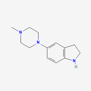 molecular formula C13H19N3 B15233985 5-(4-Methylpiperazin-1-yl)indoline 