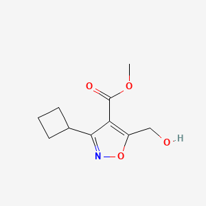 molecular formula C10H13NO4 B15234025 Methyl 3-cyclobutyl-5-(hydroxymethyl)isoxazole-4-carboxylate 