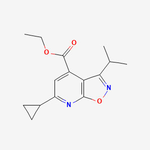 molecular formula C15H18N2O3 B1523403 6-环丙基-3-(丙-2-基)-[1,2]恶唑并[5,4-b]吡啶-4-羧酸乙酯 CAS No. 1251773-90-6