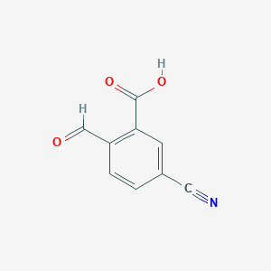 molecular formula C9H5NO3 B15234036 5-Cyano-2-formylbenzoic acid 