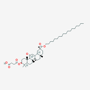 molecular formula C52H86O7 B15234053 4-[[(3S,4aR,6aR,6bS,8aS,11S,12aR,14aR,14bS)-4,4,6a,6b,8a,11,14b-heptamethyl-11-octadecoxycarbonyl-14-oxo-2,3,4a,5,6,7,8,9,10,12,12a,14a-dodecahydro-1H-picen-3-yl]oxy]-4-oxobutanoic acid 