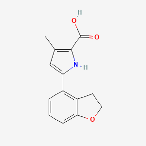 molecular formula C14H13NO3 B15234072 5-(2,3-Dihydrobenzofuran-4-yl)-3-methyl-1H-pyrrole-2-carboxylic acid 