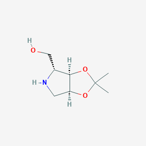 molecular formula C8H15NO3 B15234076 ((3aR,4R,6aS)-2,2-Dimethyltetrahydro-3aH-[1,3]dioxolo[4,5-c]pyrrol-4-yl)methanol 