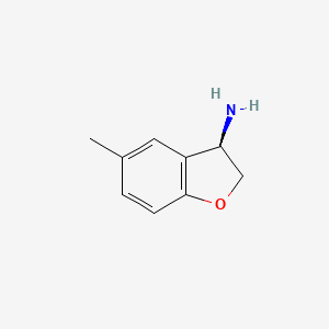 molecular formula C9H11NO B15234130 (3R)-5-Methyl-2,3-dihydro-1-benzofuran-3-amine 