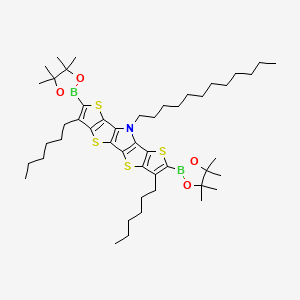 10-dodecyl-5,15-dihexyl-6,14-bis(4,4,5,5-tetramethyl-1,3,2-dioxaborolan-2-yl)-3,7,13,17-tetrathia-10-azapentacyclo[9.6.0.02,9.04,8.012,16]heptadeca-1(11),2(9),4(8),5,12(16),14-hexaene