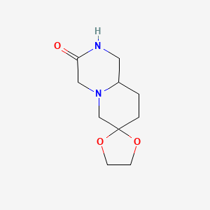 molecular formula C10H16N2O3 B15234146 Hexahydrospiro[[1,3]dioxolane-2,7'-pyrido[1,2-a]pyrazin]-3'(2'H)-one 