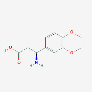 molecular formula C11H13NO4 B15234152 3-(2H,3H-Benzo[3,4-E]1,4-dioxan-6-YL)(3S)-3-aminopropanoic acid 