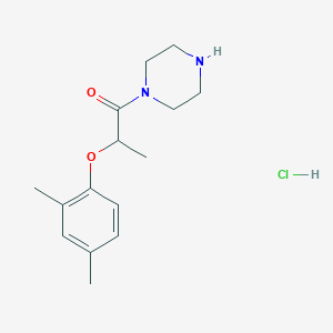 molecular formula C15H23ClN2O2 B1523418 2-(2,4-二甲基苯氧基)-1-(哌嗪-1-基)丙酮盐酸盐 CAS No. 1333652-05-3
