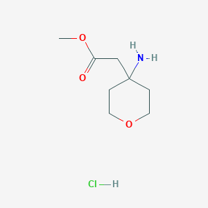 molecular formula C8H16ClNO3 B1523420 2-(4-氨基四氢-2H-吡喃-4-基)乙酸甲酯盐酸盐 CAS No. 303037-37-8