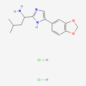 molecular formula C15H21Cl2N3O2 B1523423 1-[4-(2H-1,3-苯并二氧杂环-5-基)-1H-咪唑-2-基]-3-甲基丁-1-胺二盐酸盐 CAS No. 1311314-92-7