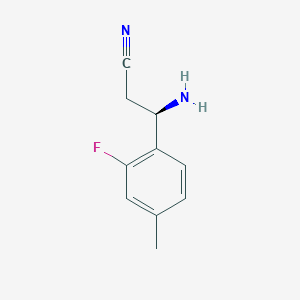 (3R)-3-amino-3-(2-fluoro-4-methylphenyl)propanenitrile