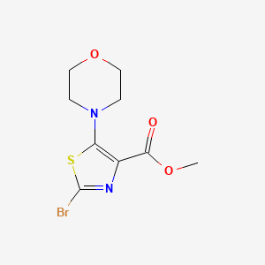 molecular formula C9H11BrN2O3S B15234250 Methyl 2-bromo-5-morpholinothiazole-4-carboxylate 