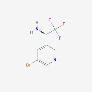 molecular formula C7H6BrF3N2 B15234272 (S)-1-(5-Bromopyridin-3-YL)-2,2,2-trifluoroethan-1-amine 