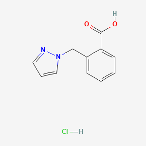 molecular formula C11H11ClN2O2 B1523428 2-(1H-吡唑-1-基甲基)苯甲酸盐酸盐 CAS No. 1333785-96-8
