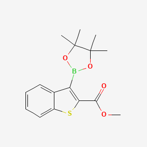 molecular formula C16H19BO4S B15234355 Methyl 3-(4,4,5,5-tetramethyl-1,3,2-dioxaborolan-2-yl)-1-benzothiophene-2-carboxylate 