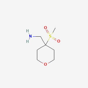 molecular formula C7H15NO3S B1523437 (4-甲磺酰氧烷-4-基)甲胺 CAS No. 1249253-66-4