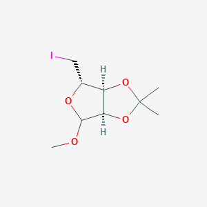 molecular formula C9H15IO4 B15234416 (3aS,4S,6aR)-4-(iodomethyl)-6-methoxy-2,2-dimethyl-tetrahydro-2H-furo[3,4-d][1,3]dioxole 