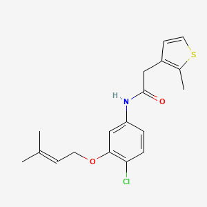 N-(4-Chloro-3-((3-methylbut-2-EN-1-YL)oxy)phenyl)-2-(2-methylthiophen-3-YL)acetamide