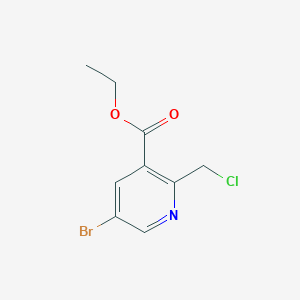 molecular formula C9H9BrClNO2 B15234544 Ethyl 5-bromo-2-(chloromethyl)nicotinate 