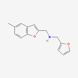 molecular formula C15H15NO2 B1523461 （呋喃-2-基甲基）[（5-甲基-1-苯并呋喃-2-基）甲基]胺 CAS No. 1272207-56-3