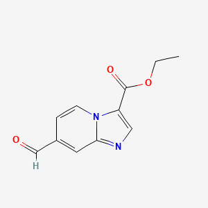 molecular formula C11H10N2O3 B15234615 Ethyl7-formylimidazo[1,2-a]pyridine-3-carboxylate 