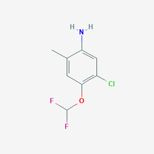 molecular formula C8H8ClF2NO B15234663 5-Chloro-4-(difluoromethoxy)-2-methylaniline CAS No. 101847-53-4