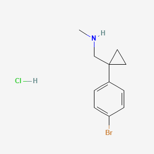 molecular formula C11H15BrClN B1523474 盐酸{[1-(4-溴苯基)环丙基]甲基}(甲基)胺} CAS No. 1333825-68-5