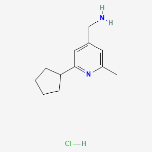 molecular formula C12H19ClN2 B15234764 (2-Cyclopentyl-6-methylpyridin-4-YL)methanamine hcl 