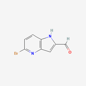 molecular formula C8H5BrN2O B15234771 5-bromo-1H-pyrrolo[3,2-b]pyridine-2-carbaldehyde 