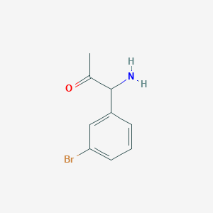 molecular formula C9H10BrNO B15234772 1-Amino-1-(3-bromophenyl)acetone 