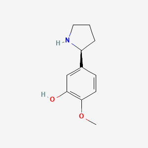 molecular formula C11H15NO2 B15234802 5-((2S)Pyrrolidin-2-YL)-2-methoxyphenol 