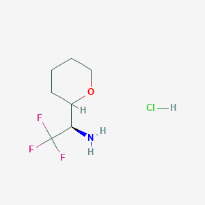 molecular formula C7H13ClF3NO B15234857 (1R)-2,2,2-trifluoro-1-(oxan-2-yl)ethanamine;hydrochloride 