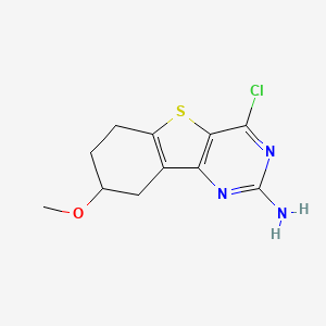 molecular formula C11H12ClN3OS B15234865 4-Chloro-8-methoxy-6,7,8,9-tetrahydrobenzo[4,5]thieno[3,2-D]pyrimidin-2-amine 