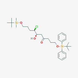 molecular formula C32H51ClO4Si2 B15234873 (10S,11R)-11-Chloro-10-hydroxy-2,2,16,16,17,17-hexamethyl-3,3-diphenyl-4,15-dioxa-3,16-disilaoctadecan-8-one 