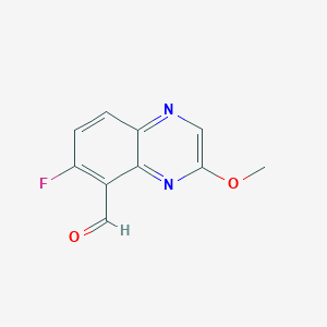 molecular formula C10H7FN2O2 B15234877 6-Fluoro-3-methoxyquinoxaline-5-carbaldehyde 