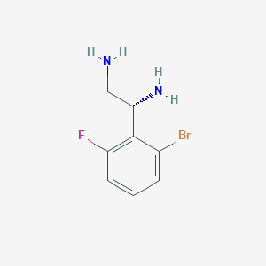 molecular formula C8H10BrFN2 B15234901 (1R)-1-(2-Bromo-6-fluorophenyl)ethane-1,2-diamine 