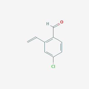 molecular formula C9H7ClO B15234924 4-Chloro-2-vinylbenzaldehyde 