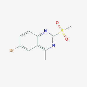 molecular formula C10H9BrN2O2S B15234935 6-Bromo-4-methyl-2-(methylsulfonyl)quinazoline 