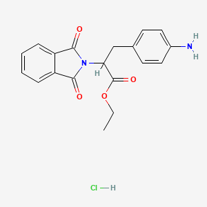 molecular formula C19H19ClN2O4 B15234946 Ethyl 3-(4-aminophenyl)-2-(1,3-dioxoisoindol-2-yl)propanoate hydrochloride 