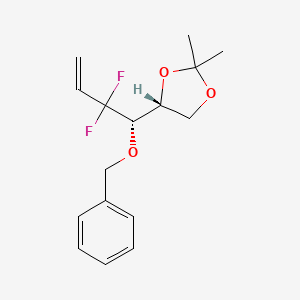 molecular formula C16H20F2O3 B15235028 (R)-4-((S)-1-(Benzyloxy)-2,2-difluorobut-3-EN-1-YL)-2,2-dimethyl-1,3-dioxolane 