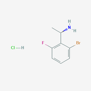 molecular formula C8H10BrClFN B15235076 (S)-1-(2-Bromo-6-fluorophenyl)ethan-1-amine 