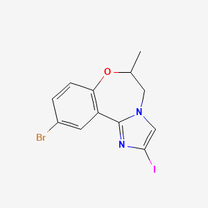 molecular formula C12H10BrIN2O B15235082 10-Bromo-2-iodo-6-methyl-5,6-dihydrobenzo[f]imidazo[1,2-d][1,4]oxazepine 